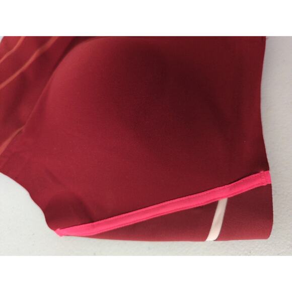 NEW Brooks Sz XL red dare high neck sports bra running beet flamingo breathable - Picture 4 of 5
